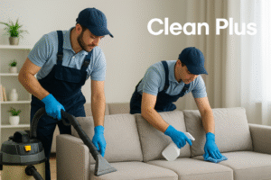 تنظيف احترافي في غرفة المعيشة